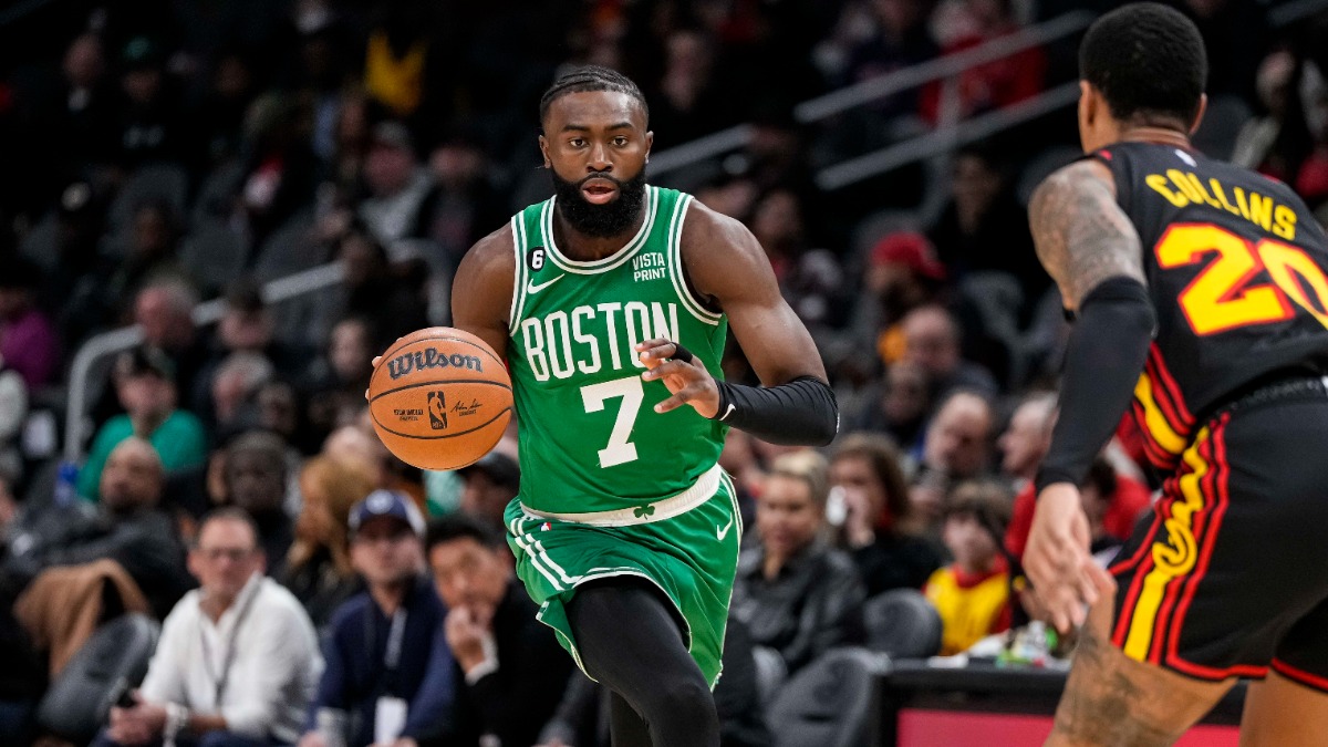 Fans share hilarious reactions to Jaylen Brown craving a pair of Kyrie's  from 2023 NBA All-Star Game: “all star break got you bored n on twitter”