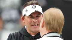 Las Vegas Raiders head coach Josh McDaniels, owner Mark Davis