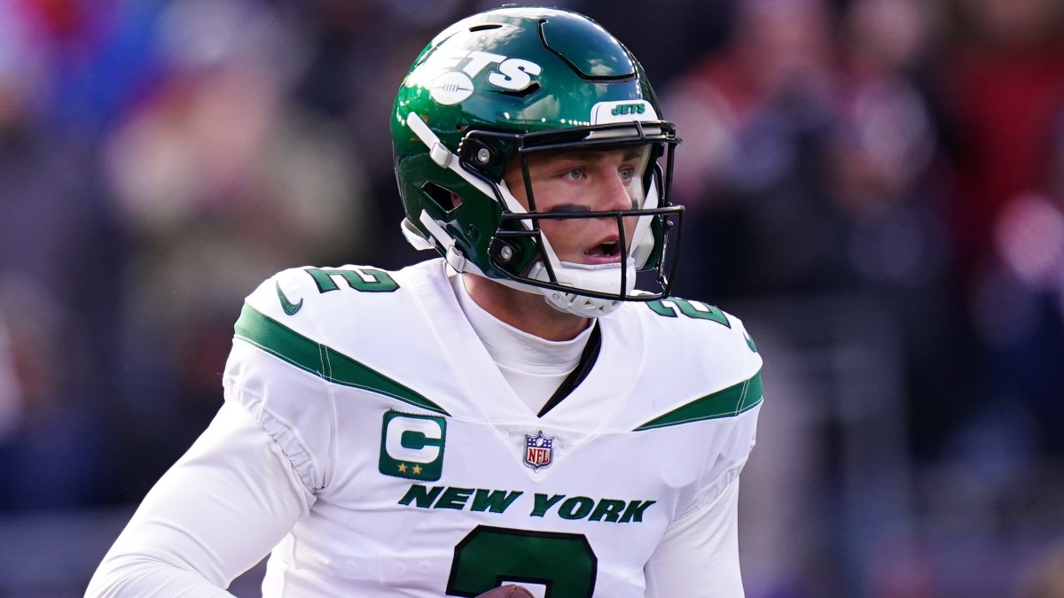 New York Jets quarterback Zach Wilson drops back to pass against the New  England Patriots during an NFL football game at Gillette Stadium, Sunday,  Nov. 20, 2022 in Foxborough, Mass. (Winslow Townson/AP