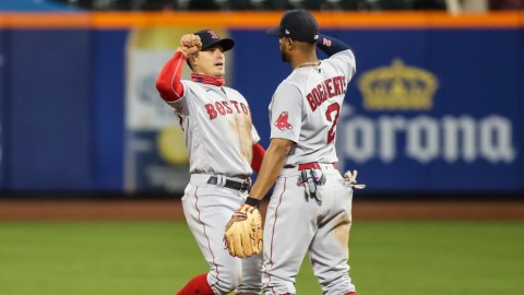 Boston Red Sox center fielder Kike Hernandez, MLB free-agent shortstop Xander Bogaerts