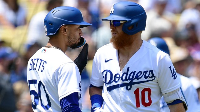 Los Angeles Dodgers outfielder Mookie Betts and Boston Red Sox designated hitter Justin Turner