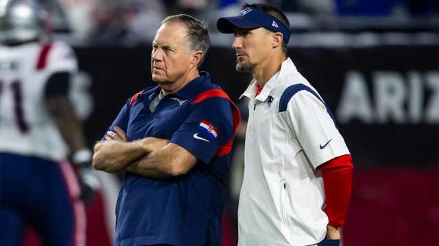 New England Patriots head coach Bill Belichick and special teams coach Cam Achord