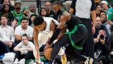 Boston Celtics guard Jaylen Brown and San Antonio Spurs guard Josh Richardson
