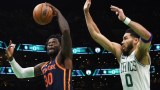 New York Knicks forward Julius Randle and Boston Celtics forward Jayson Tatum