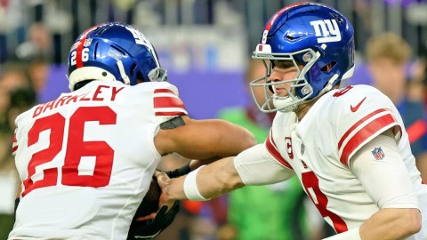 New York Giants quarterback Daniel Jones, running back Saquon Barkley