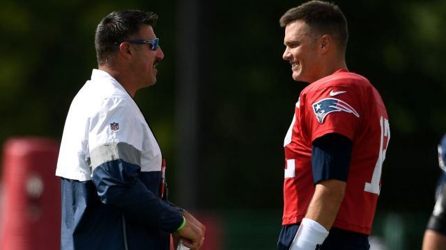 Former New England Patriots teammates Tom Brady and Mike Vrabel