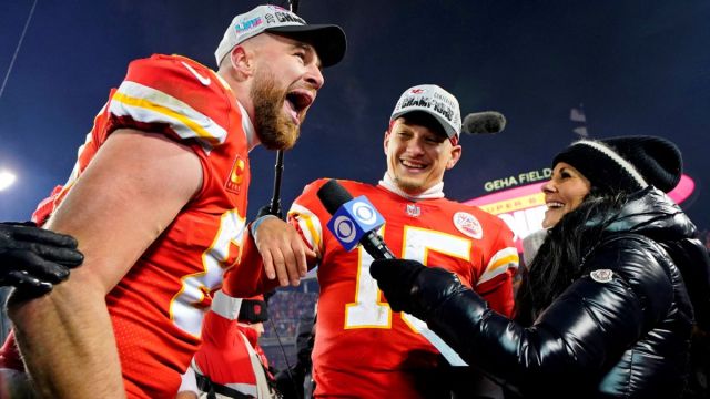 Kansas City Chiefs tight end Travis Kelce and quarterback Patrick Mahomes