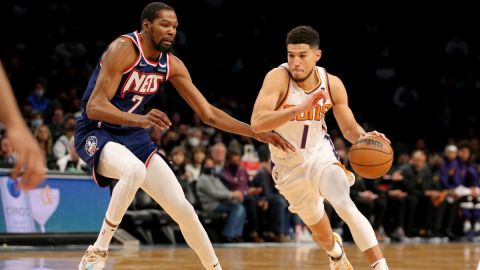 Phoenix Suns forward Kevin Durant and guard Devin Booker