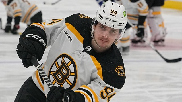 Boston Bruins forward Jakub Lauko
