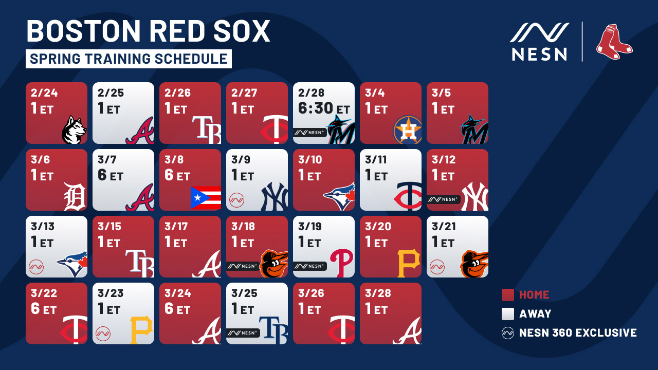 2023 Boston Red Sox Spring Training Schedule on NESN