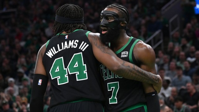 Boston Celtics guard Jaylen Brown and center Robert Williams III