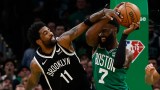 Brooklyn Nets guard Kyrie Irving, Boston Celtics guard Jaylen Brown