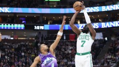 Boston Celtics guard Jaylen Brown, Utah Jazz guard Talen Horton-Tucker