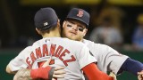 Boston Red Sox shortstop Kike' Hernandez and right fielder Alex Verdugo