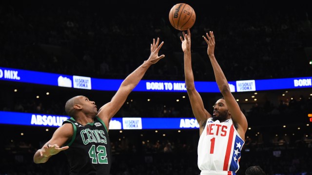 Brooklyn Nets forward Mikal Bridges and Boston Celtics forward Al Horford