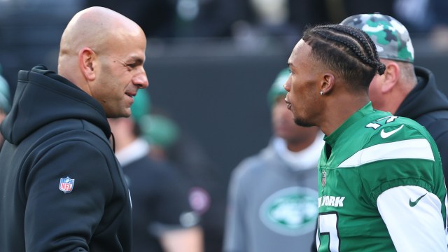 New York Jets head coach Robert Saleh, New York Jets wide receiver Garrett Wilson