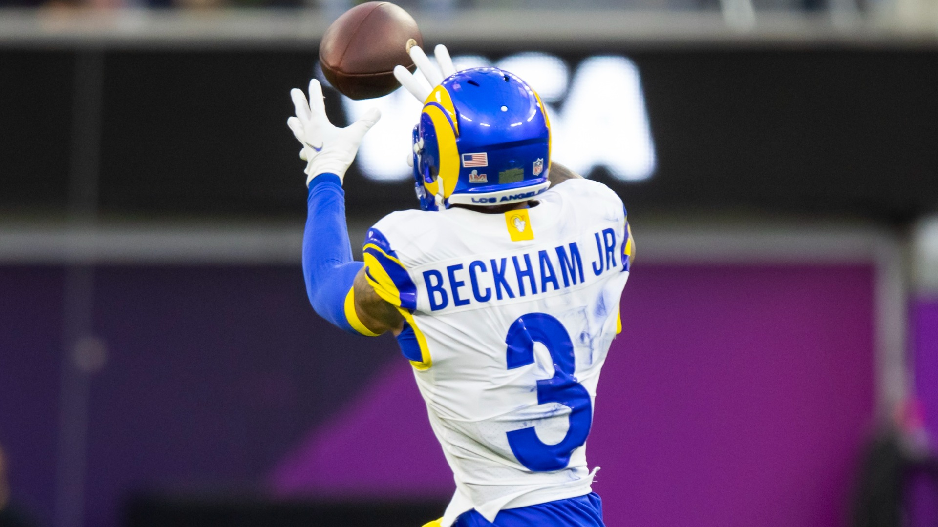 Odell Beckham Los Angeles Rams Unsigned Super Bowl LVI