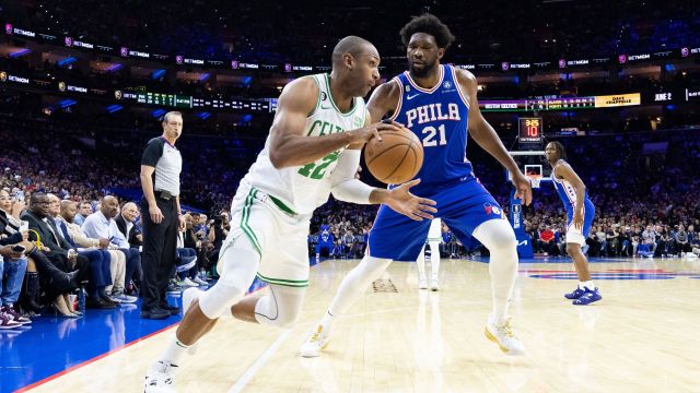 Boston Celtics forward Al Horford and Philadelphia 76ers center Joel Embiid