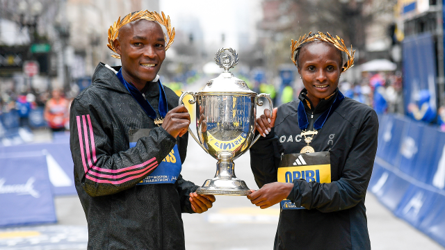Boston Marathon Winners Evans Chebet and Hellen Obiri