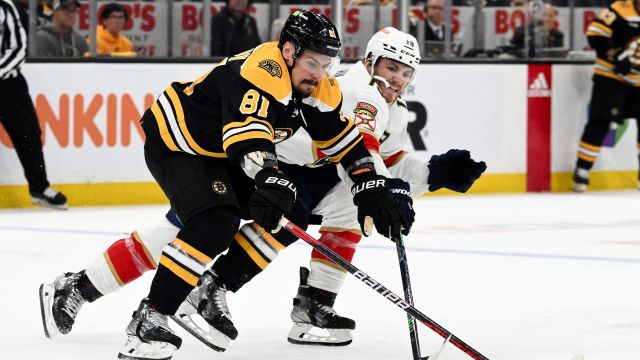Boston Bruins defenseman Dmitry Orlov and Florida Panthers forward Matthew Tkachuk