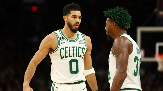 Boston Celtics teammates Marcus Smart and Jayson Tatum