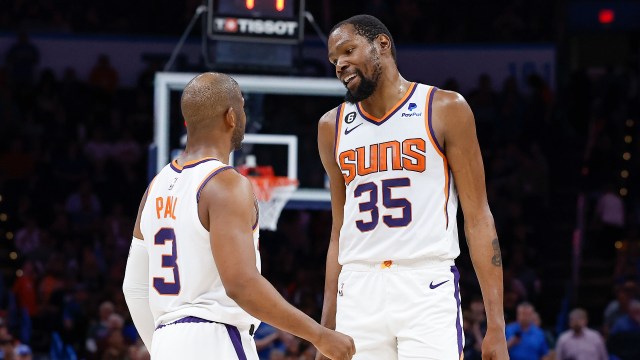 Phoenix Suns forward Kevin Durant, guard Chris Paul