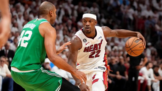 Boston Celtics forward Al Horford and Miami Heat guard Jimmy Butler