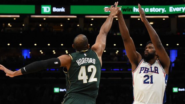 Boston Celtics forward Al Horford and Philadelphia 76ers center Joel Embiid