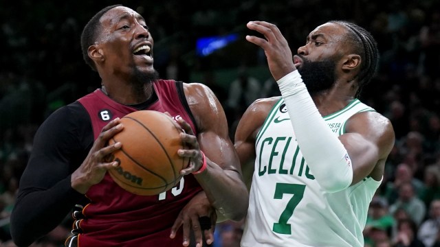 Miami Heat center Bam Adebayo, Boston Celtics guard Jaylen Brown