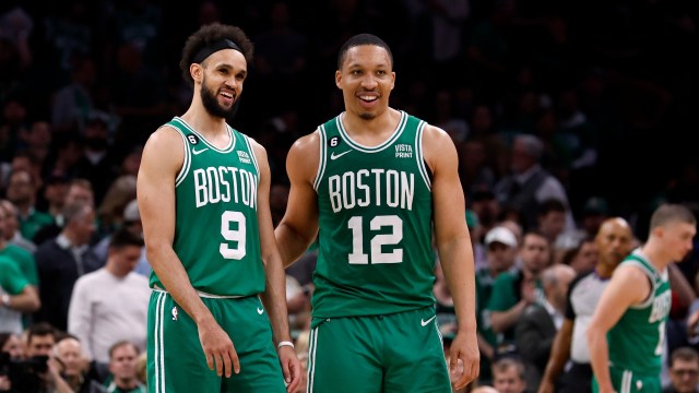 Boston Celtics teammates Derrick White and Grant Williams