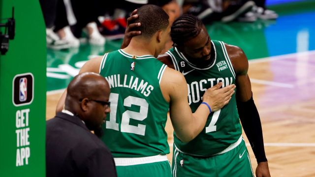 Boston Celtics teammates Jaylen Brown and Grant Williams