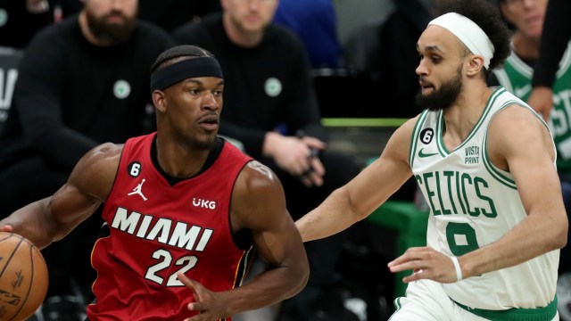 Miami Heat forward Jimmy Butler, Boston Celtics guard Derrick White