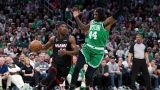 Miami Heat forward Jimmy Butler and Boston Celtics center Robert Williams III