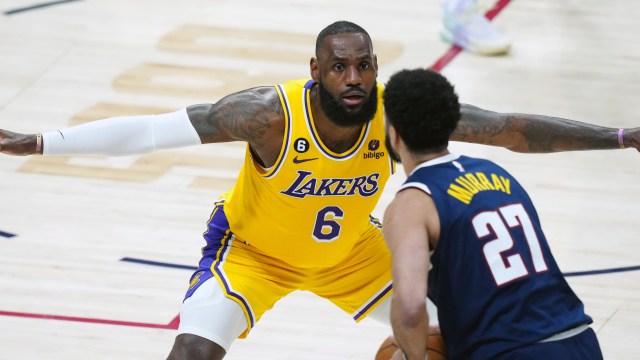 Denver Nuggets guard Jamal Murray and Los Angeles Lakers forward LeBron James
