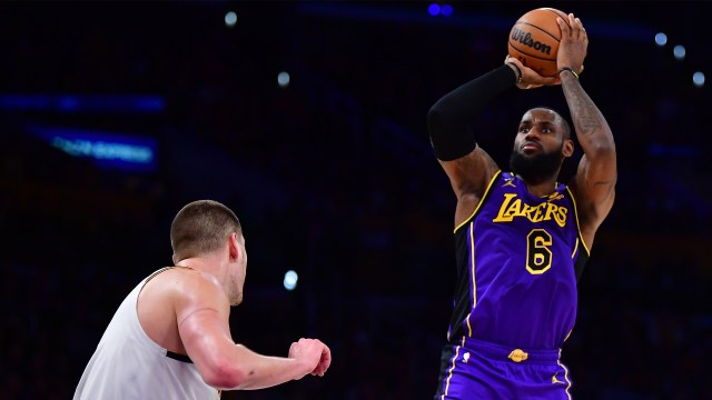 Lakers forward LeBron James and Nuggets center Nikola Jokic