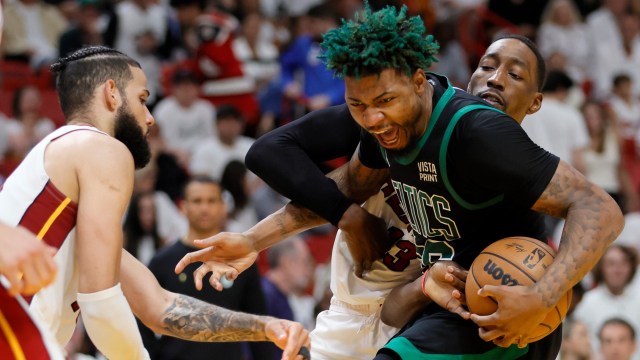 Boston Celtics guard Marcus Smart, Miami Heat center Bam Adebayo