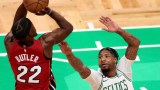 Boston Celtics point guard Marcus Smart and Miami Heat forward Jimmy Butler