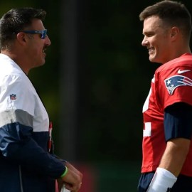 Former New England Patriots teammates Tom Brady and Mike Vrabel