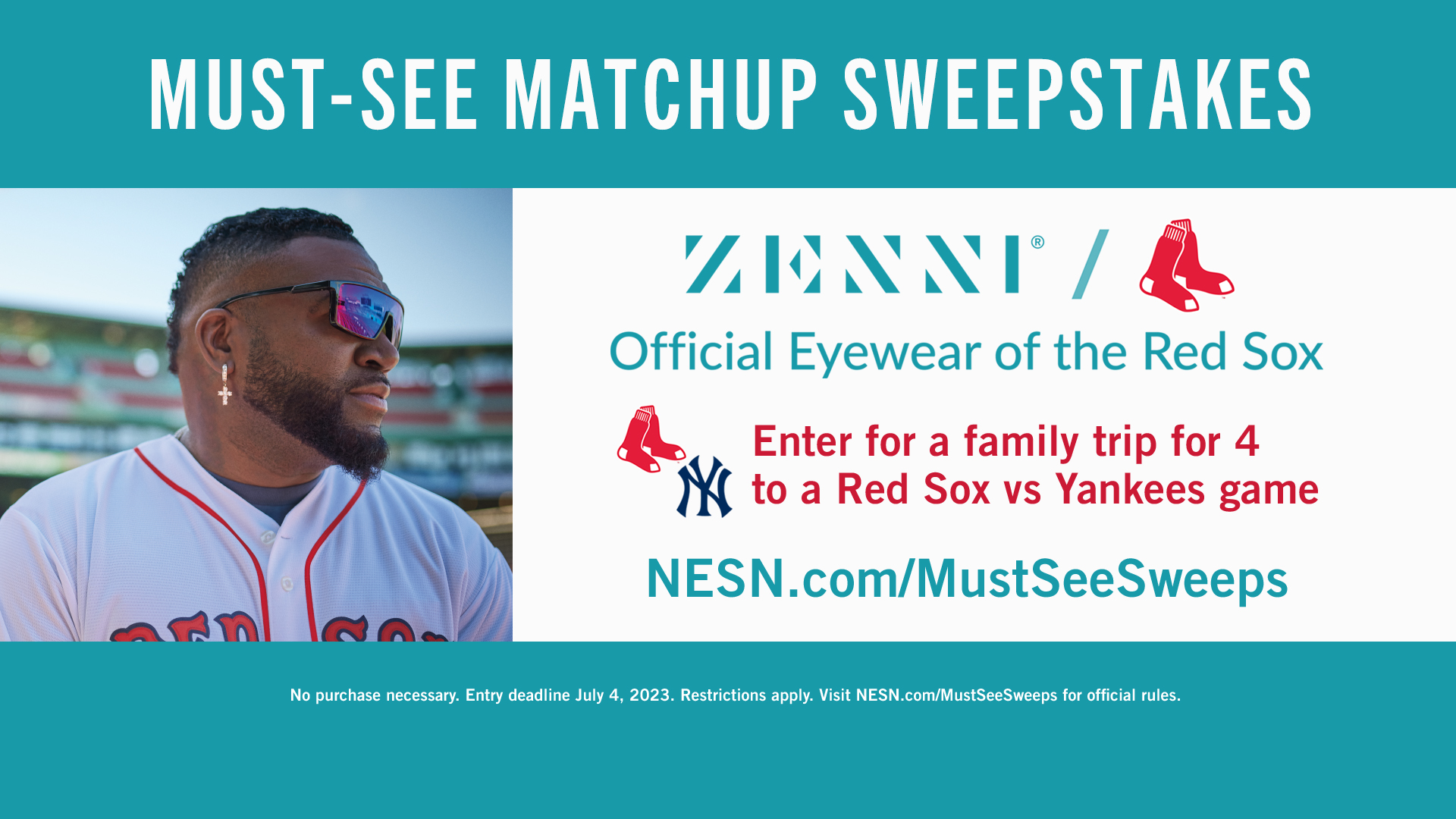 NESN’s MustSee Matchups Sweepstakes presented by Zenni