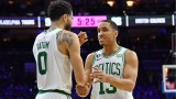 Boston Celtics forward Jayson Tatum, guard Malcolm Brogdon
