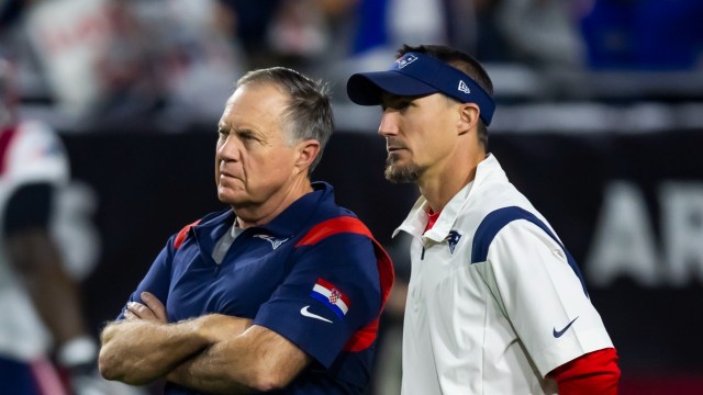 New England Patriots head coach Bill Belichick and special teams coordinator Cameron Achord