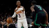 Phoenix Suns guard Chris Paul and Boston Celtics guard Jaylen Brown