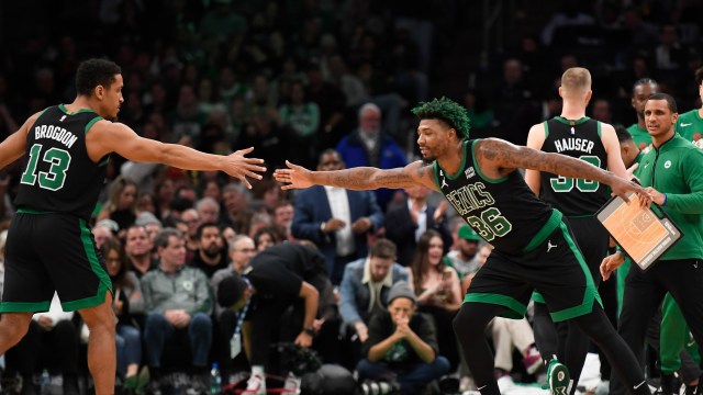 Boston Celtics guards Malcolm Brogdon, Marcus Smart