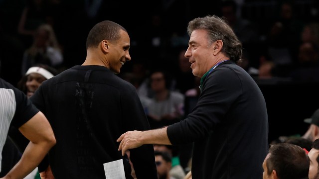 Boston Celtics head coach Joe Mazzulla and owner Wyc Grousbeck
