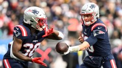 New England Patriots quarterback Mac Jones and running back Rhamondre Stevenson