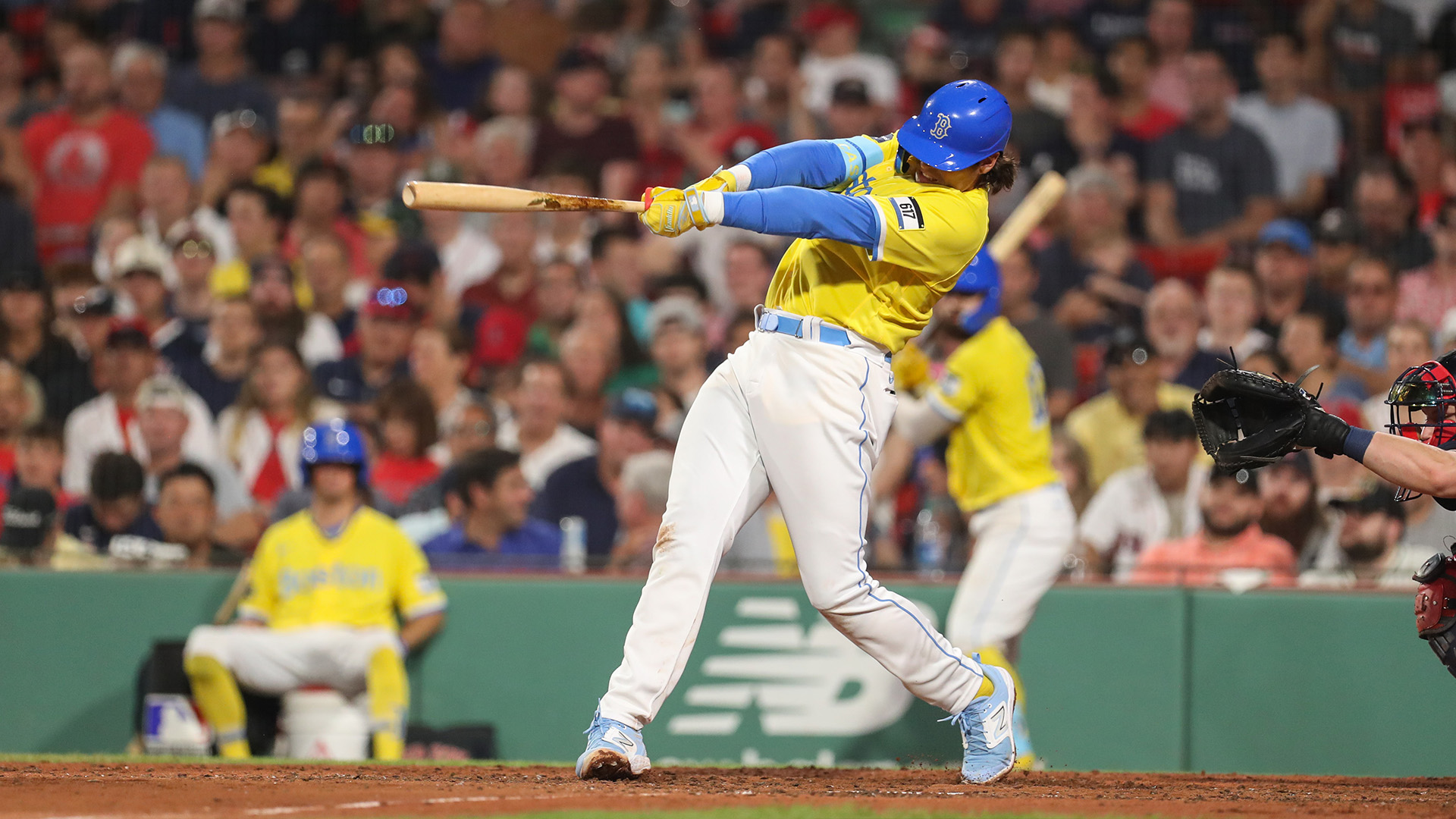 Boston Red Sox's Triston Casas watches his two-run home run, next