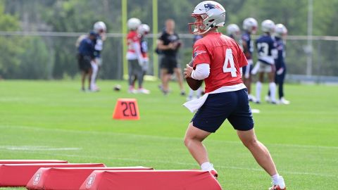 New England Patriots quarterback Bailey Zappe