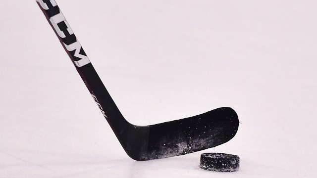 St. Louis Blues players hockey stick and puck