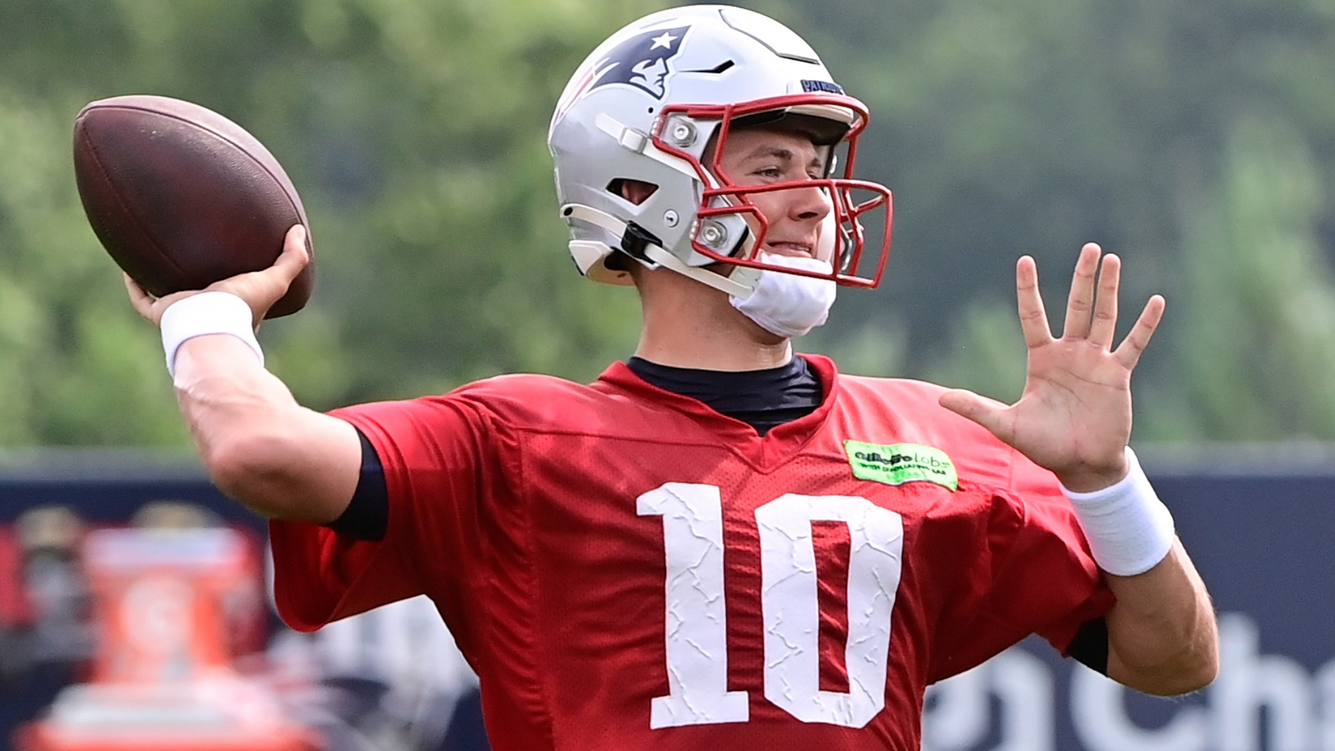 Why is QB Mac Jones wearing No. 50 during Patriots training camp