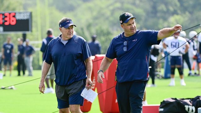 New England Patriots head coach Bill Belichick and offensive coordinator Bill O'Brien